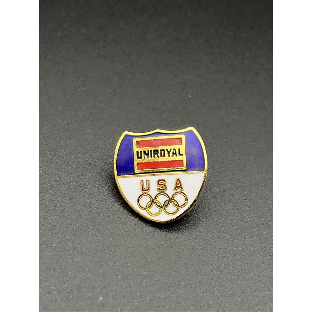 Vintage Olympic Games Uniroyal Team USA Sponsor Lapel Hat Pin